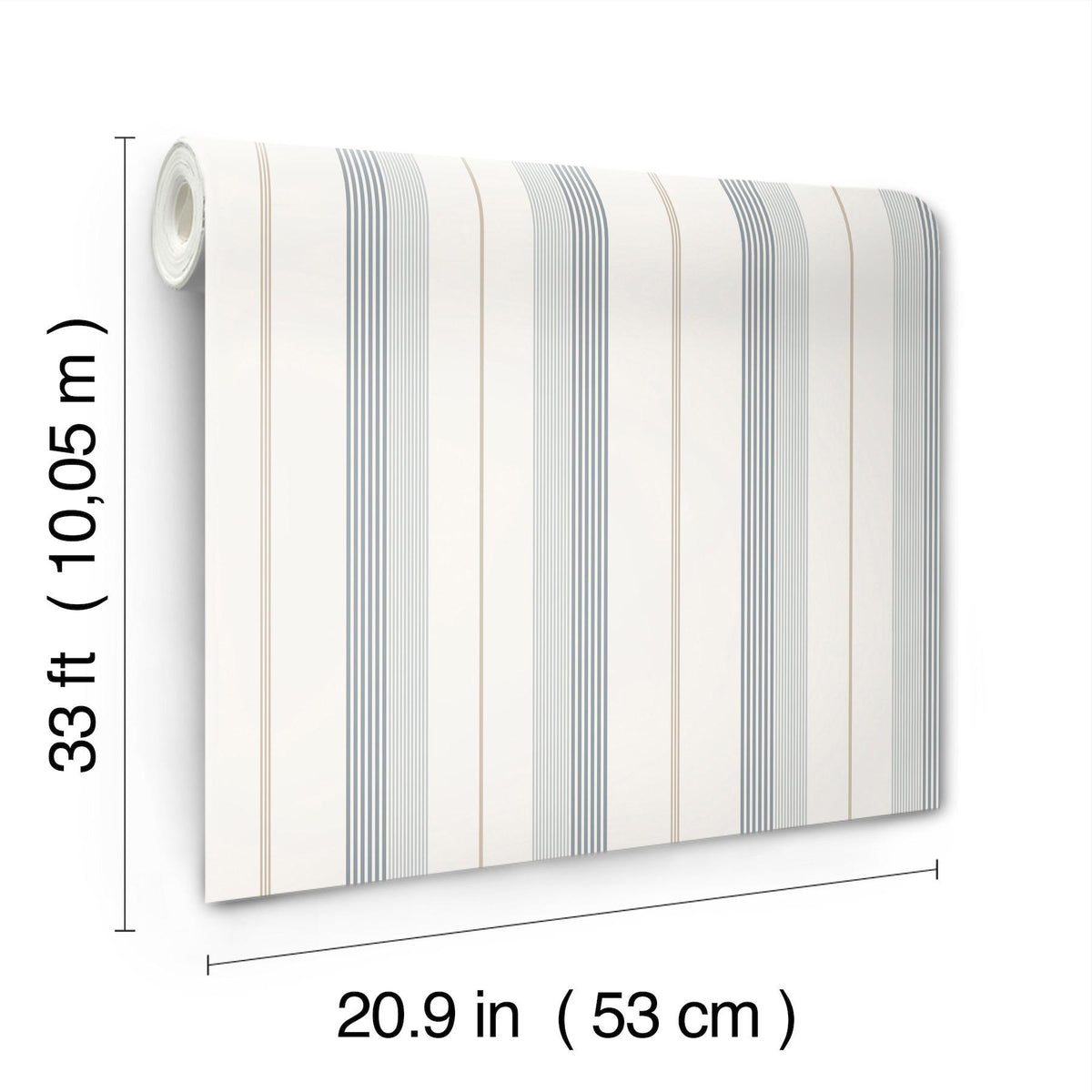 A-Street Prints Herrgård Light Blue Stripe Wallpaper