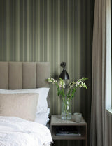 A-Street Prints Herrgård Evergreen Stripe Wallpaper