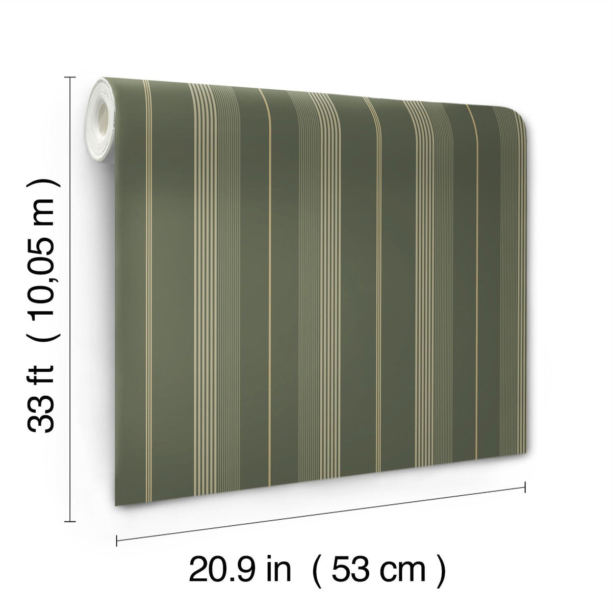 A-Street Prints Herrgård Evergreen Stripe Wallpaper