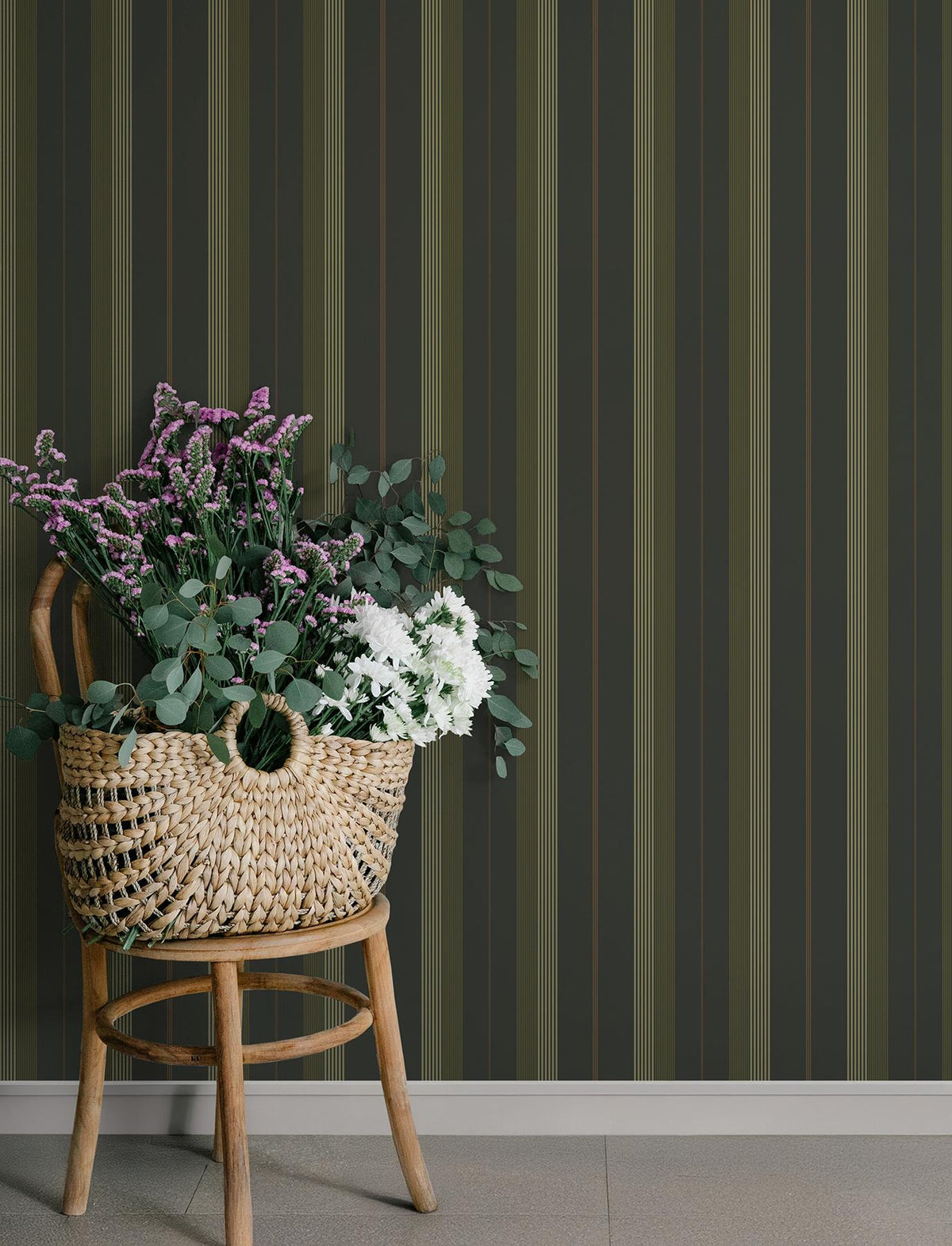 A-Street Prints Herrgård Black Stripe Wallpaper