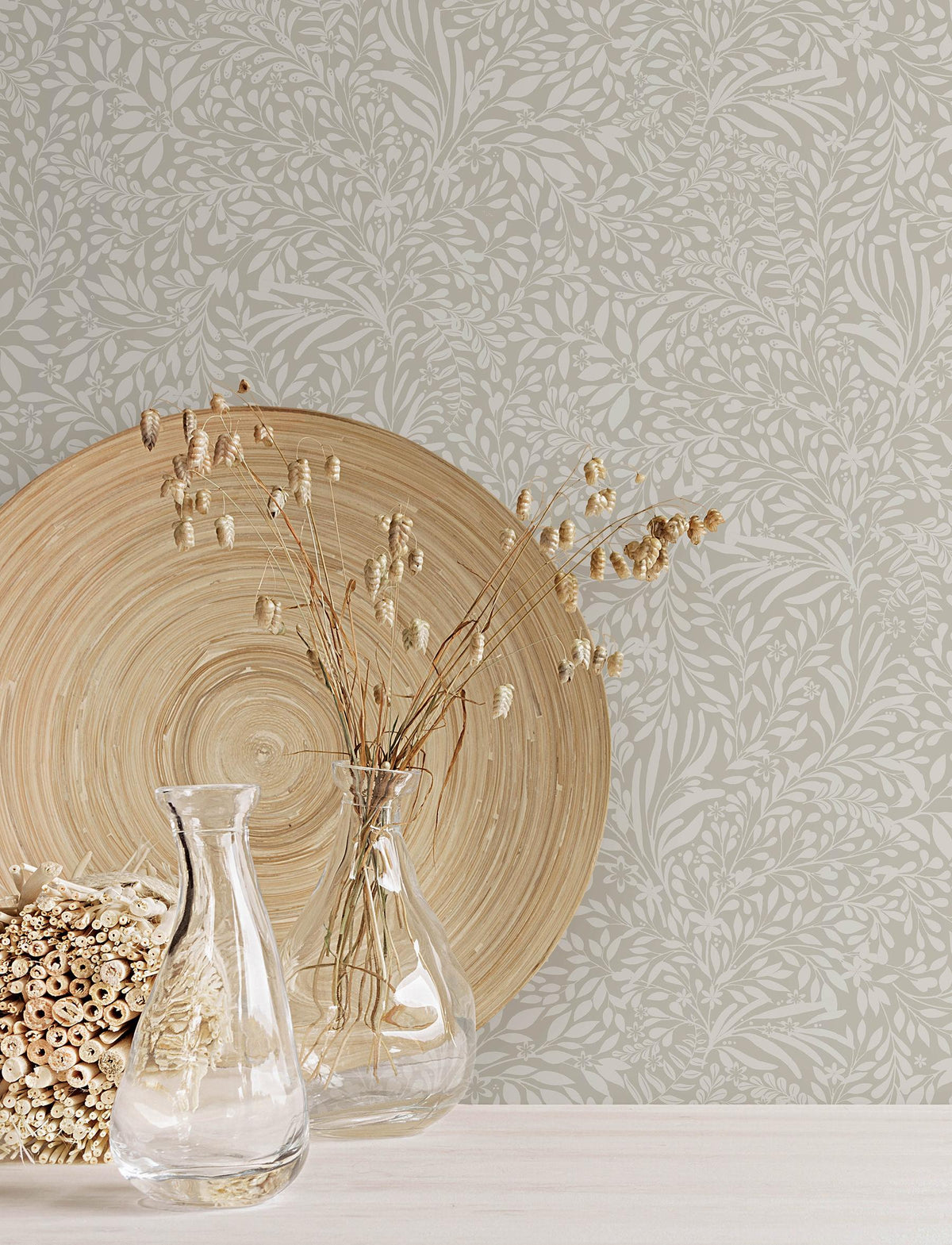 A-Street Prints Kristina Taupe Botanical Wallpaper