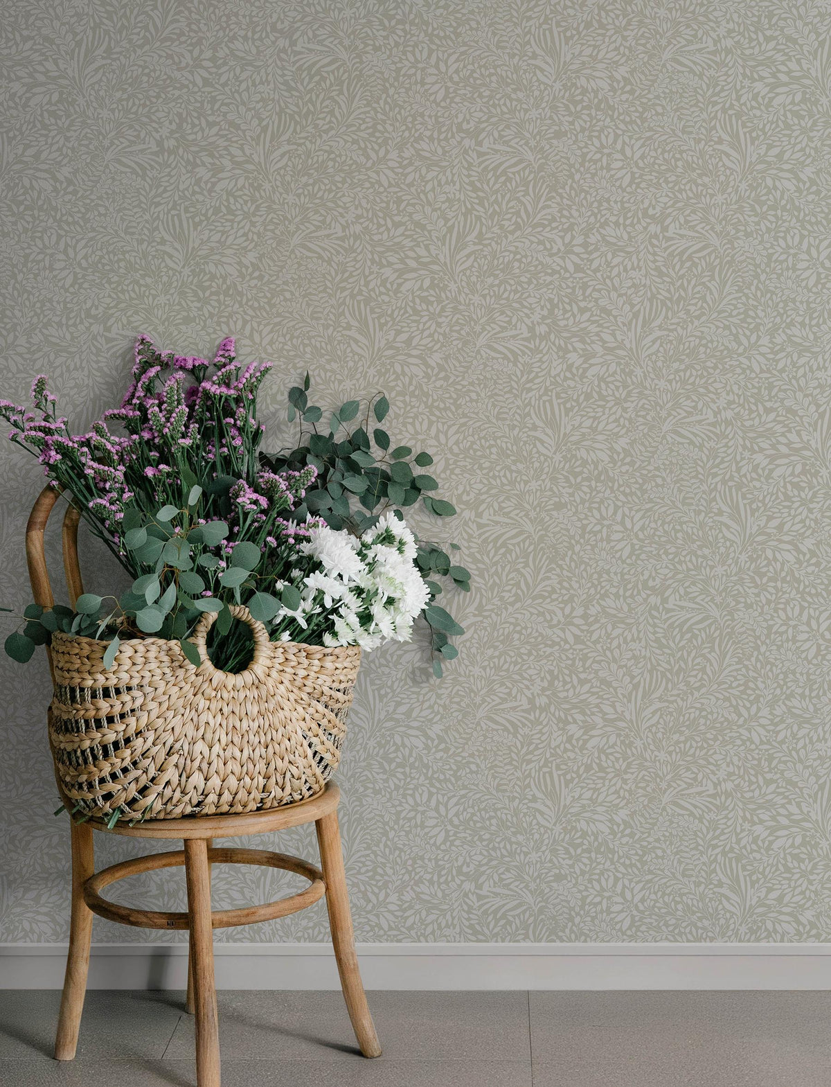 A-Street Prints Kristina Taupe Botanical Wallpaper