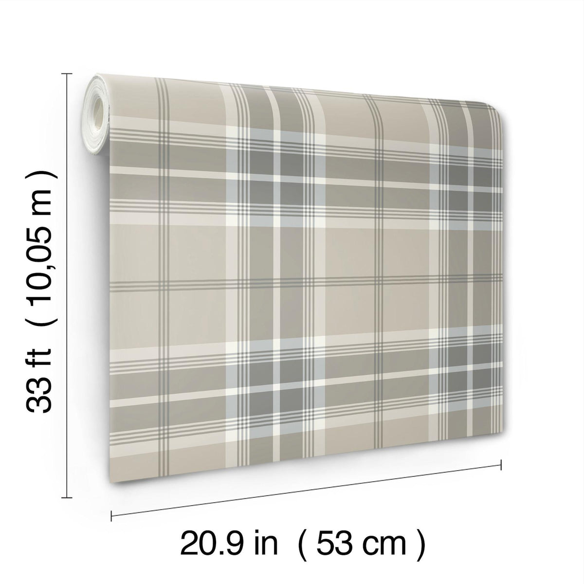 A-Street Prints Emma Grey Plaid Wallpaper
