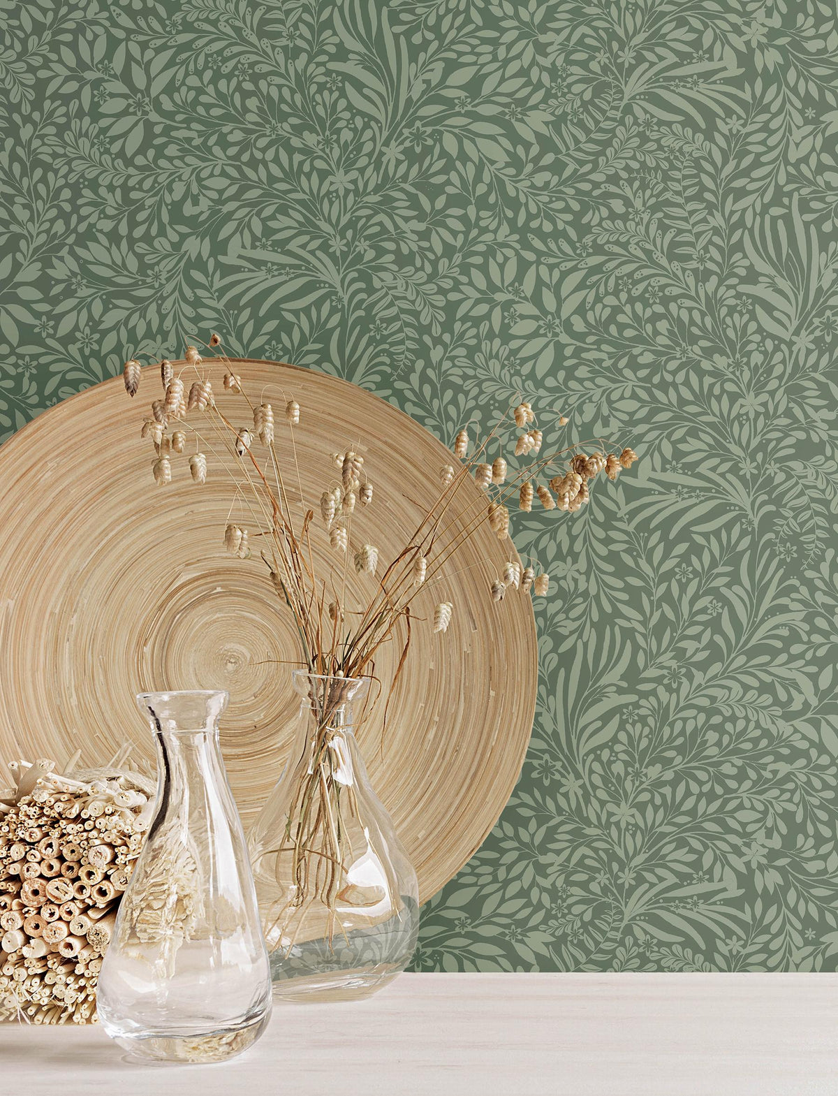 A-Street Prints Kristina Evergreen Botanical Wallpaper
