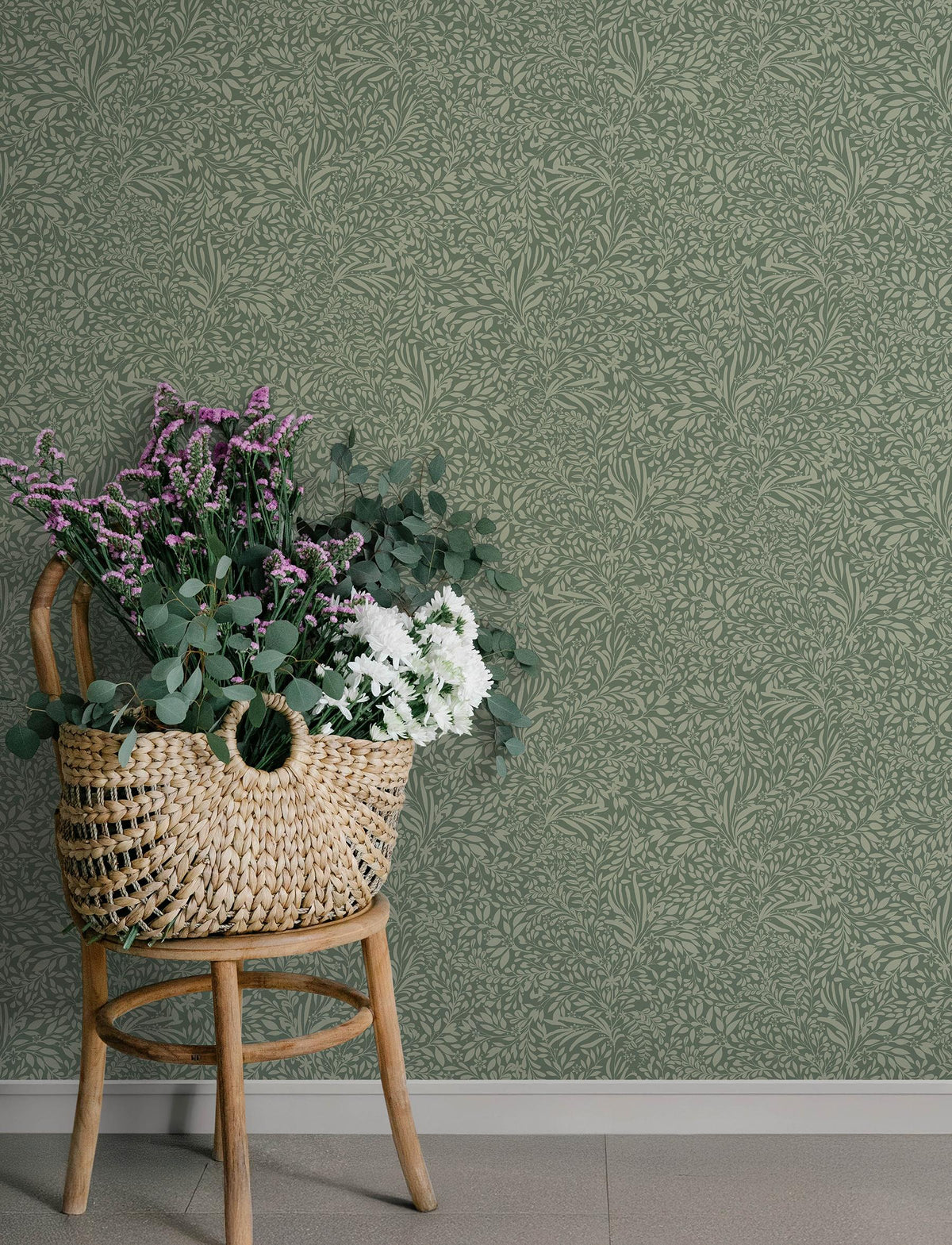 A-Street Prints Kristina Evergreen Botanical Wallpaper