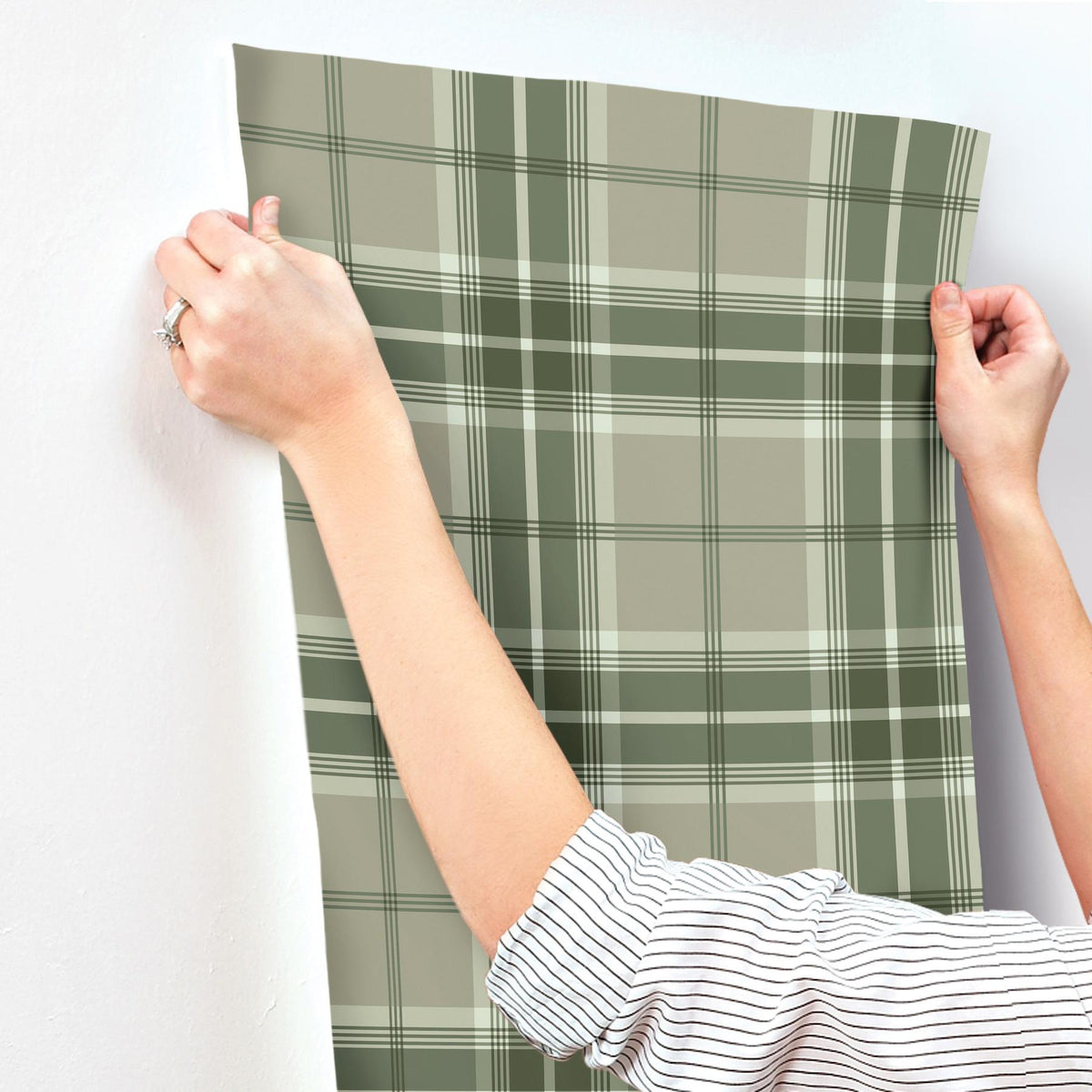 A-Street Prints Emma Evergreen Plaid Wallpaper