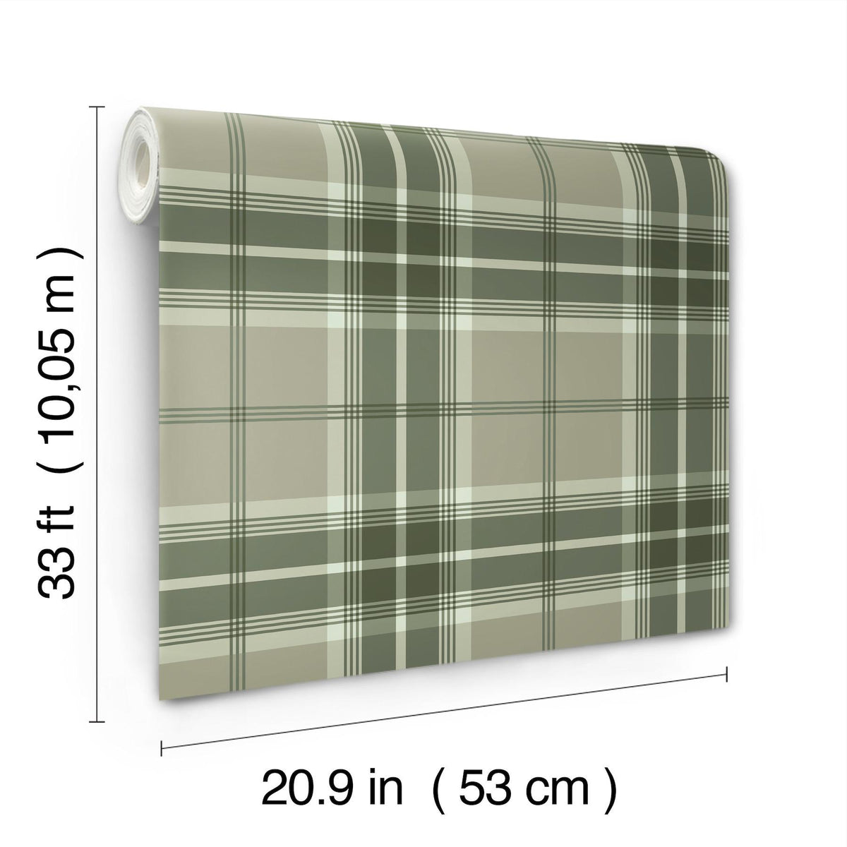 A-Street Prints Emma Evergreen Plaid Wallpaper