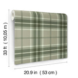 A-Street Prints Emma Evergreen Plaid Wallpaper