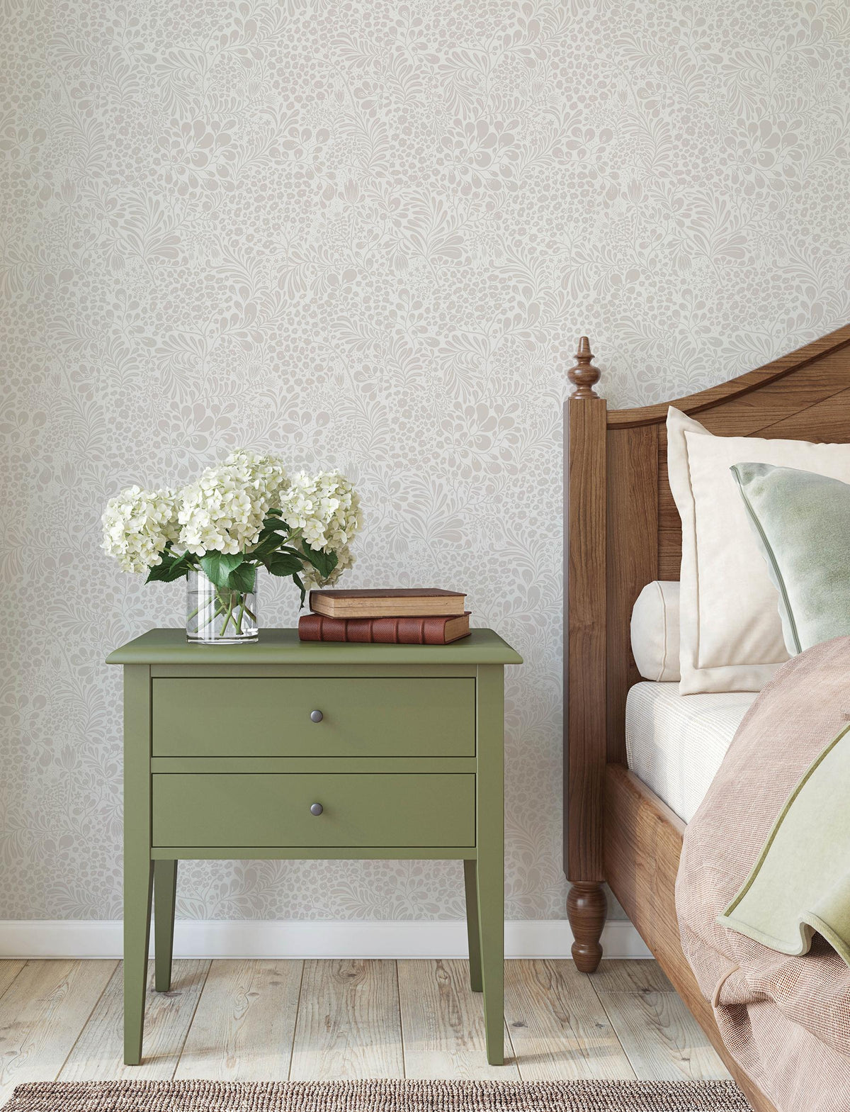 A-Street Prints Siv Dove Botanical Wallpaper