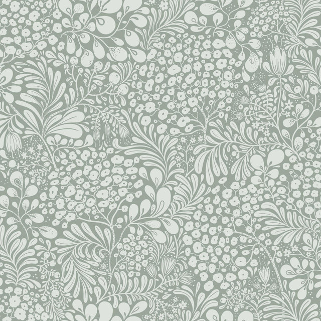 A-Street Prints Siv Slate Botanical Wallpaper