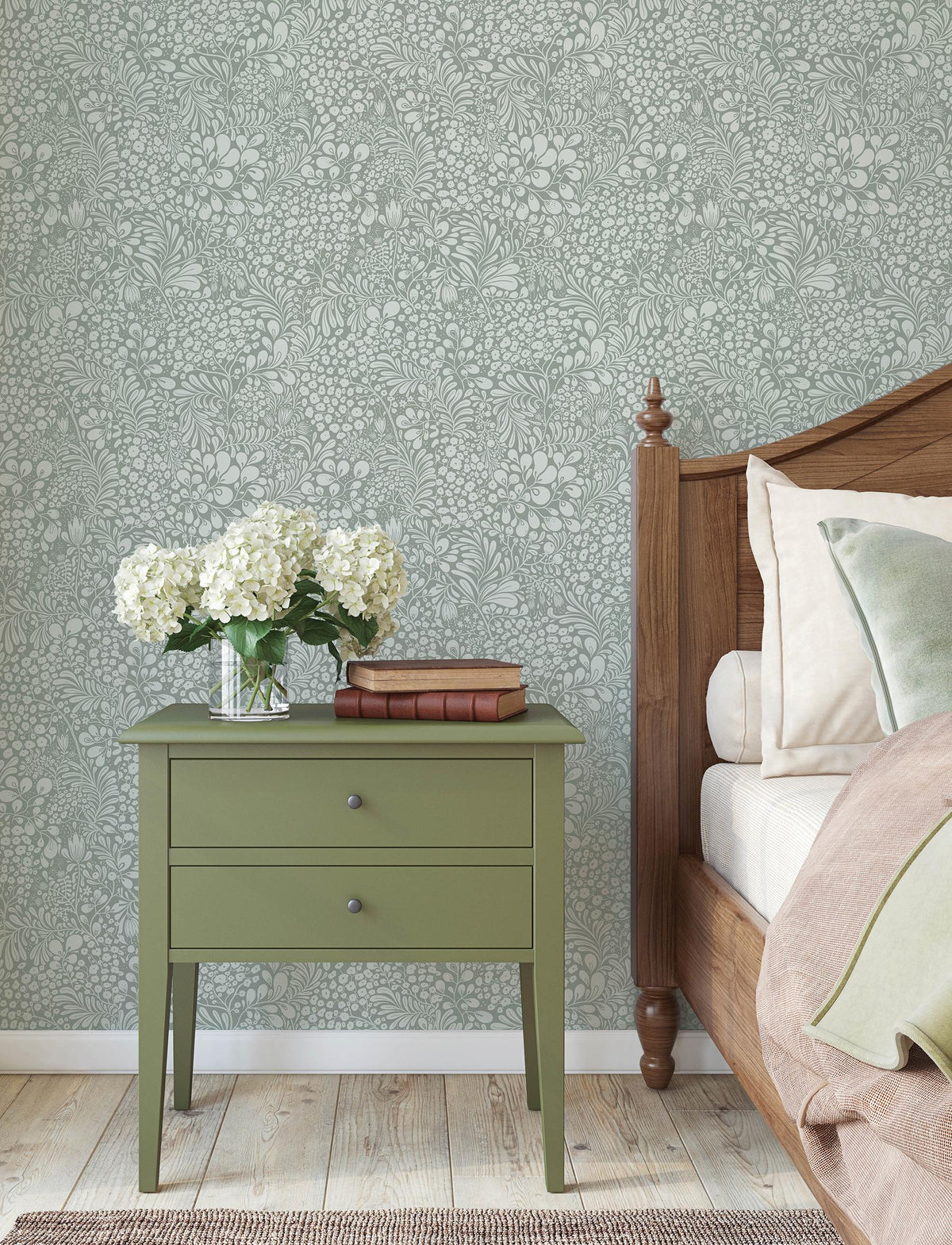A-Street Prints Siv Slate Botanical Wallpaper