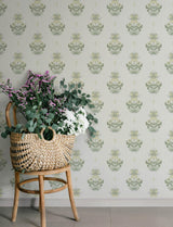 A-Street Prints Gullvie White Pansies Wallpaper