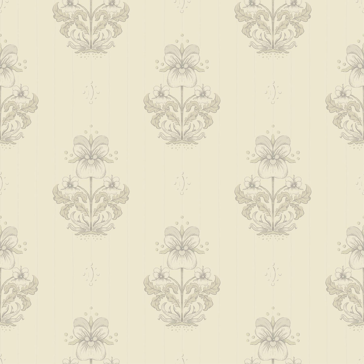 A-Street Prints Gullvie Cream Pansies Wallpaper