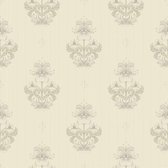 A-Street Prints Gullvie Cream Pansies Wallpaper