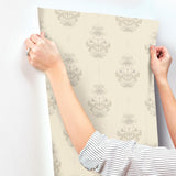A-Street Prints Gullvie Cream Pansies Wallpaper