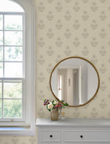 A-Street Prints Gullvie Cream Pansies Wallpaper