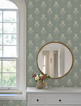 A-Street Prints Gullvie Seafoam Pansies Wallpaper