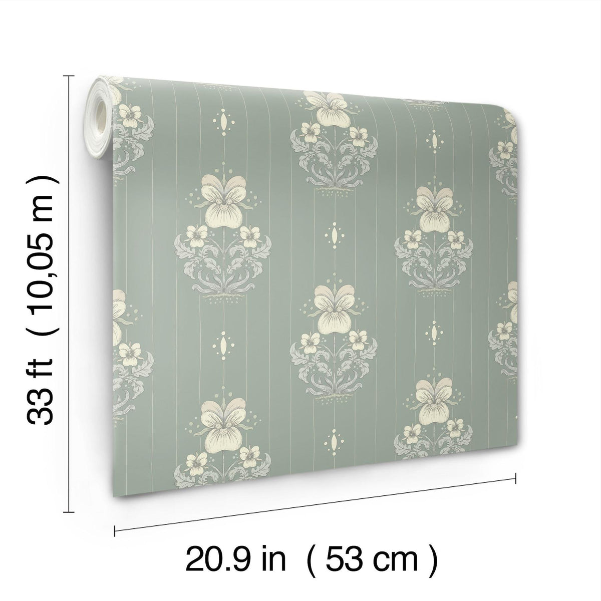 A-Street Prints Gullvie Seafoam Pansies Wallpaper