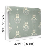 A-Street Prints Gullvie Seafoam Pansies Wallpaper