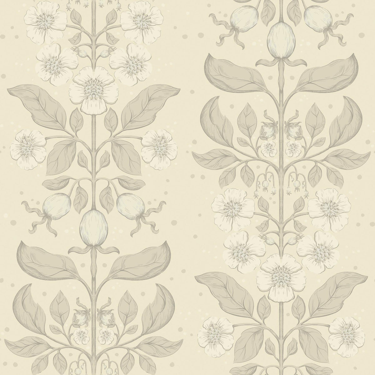 A-Street Prints Rosa Cream Floral Columns Wallpaper