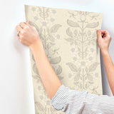 A-Street Prints Rosa Cream Floral Columns Wallpaper