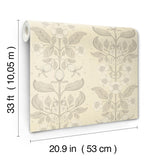 A-Street Prints Rosa Cream Floral Columns Wallpaper