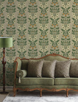 A-Street Prints Rosa Light Brown Floral Columns Wallpaper