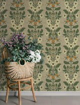 A-Street Prints Rosa Light Brown Floral Columns Wallpaper