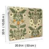 A-Street Prints Rosa Light Brown Floral Columns Wallpaper