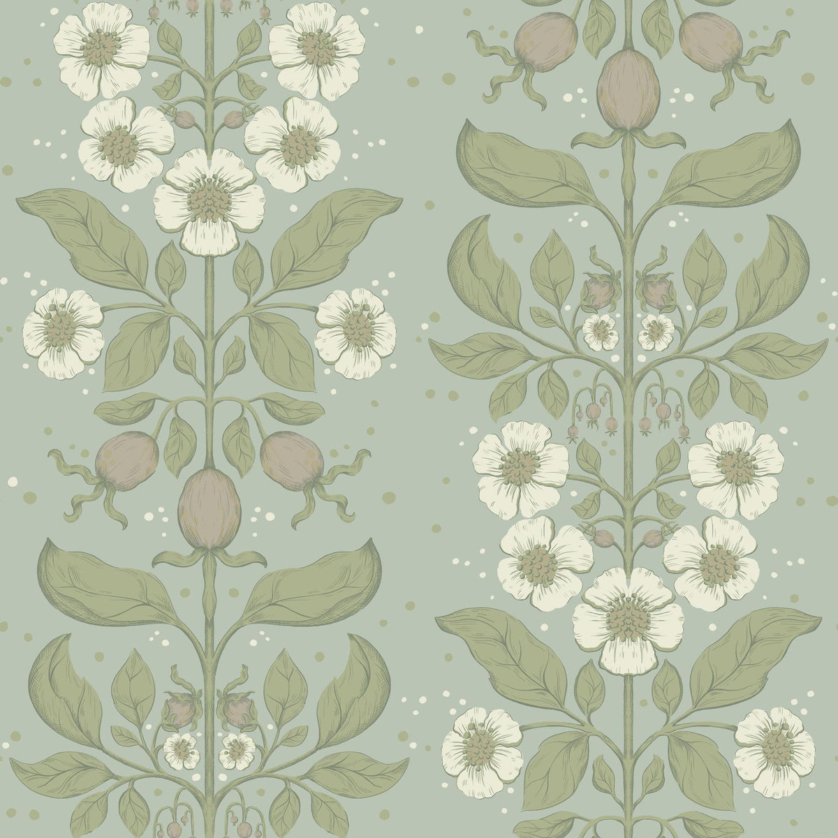 A-Street Prints Rosa Sky Blue Floral Columns Wallpaper
