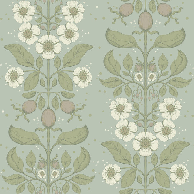 A-Street Prints Rosa Sky Blue Floral Columns Wallpaper