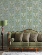 A-Street Prints Rosa Sky Blue Floral Columns Wallpaper