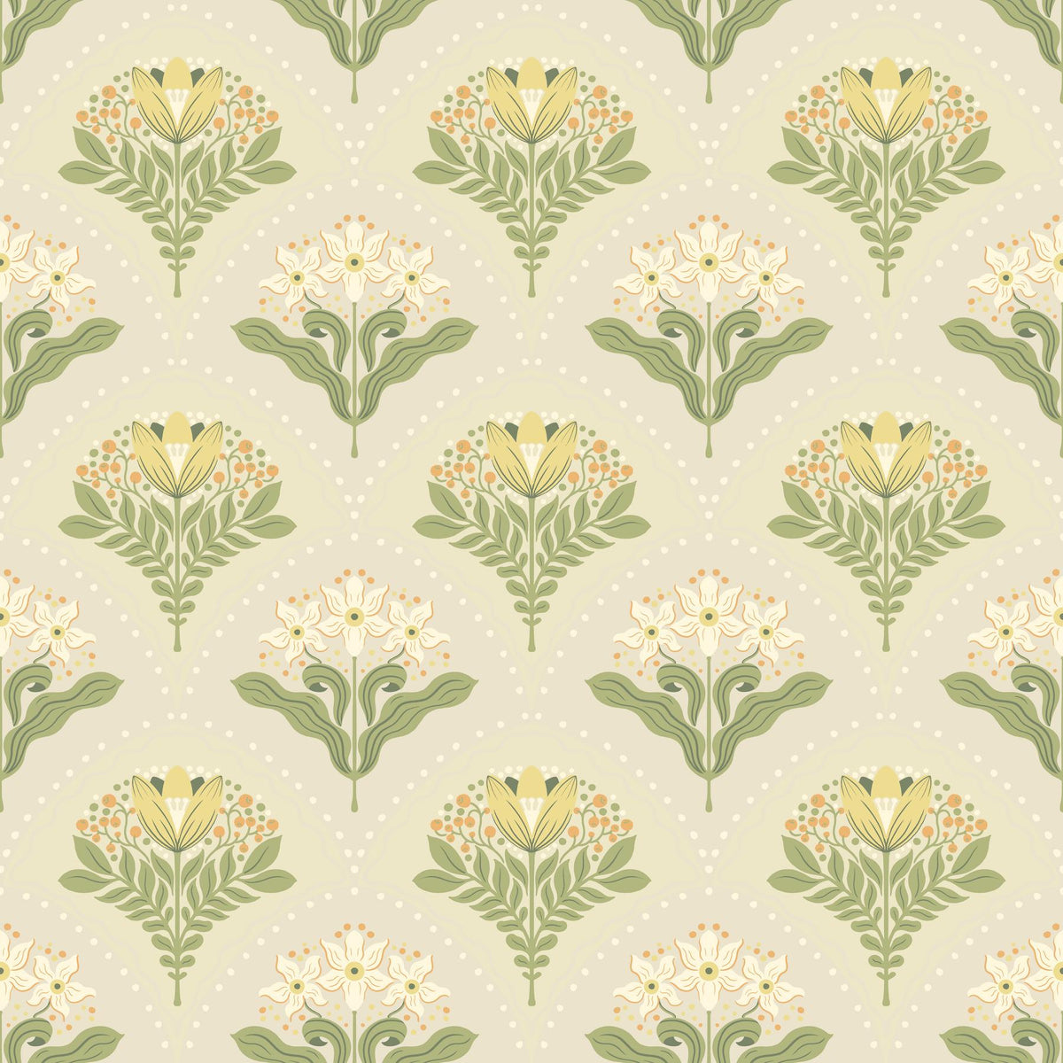 A-Street Prints Maj Light Grey Floral Damask Wallpaper