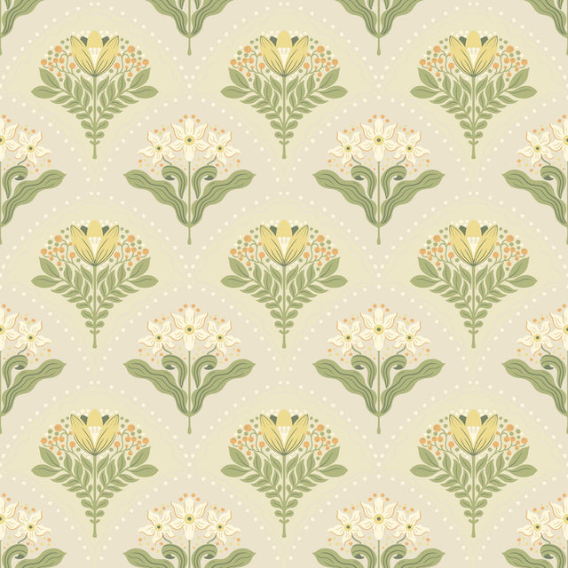 A-Street Prints Maj Light Grey Floral Damask Wallpaper
