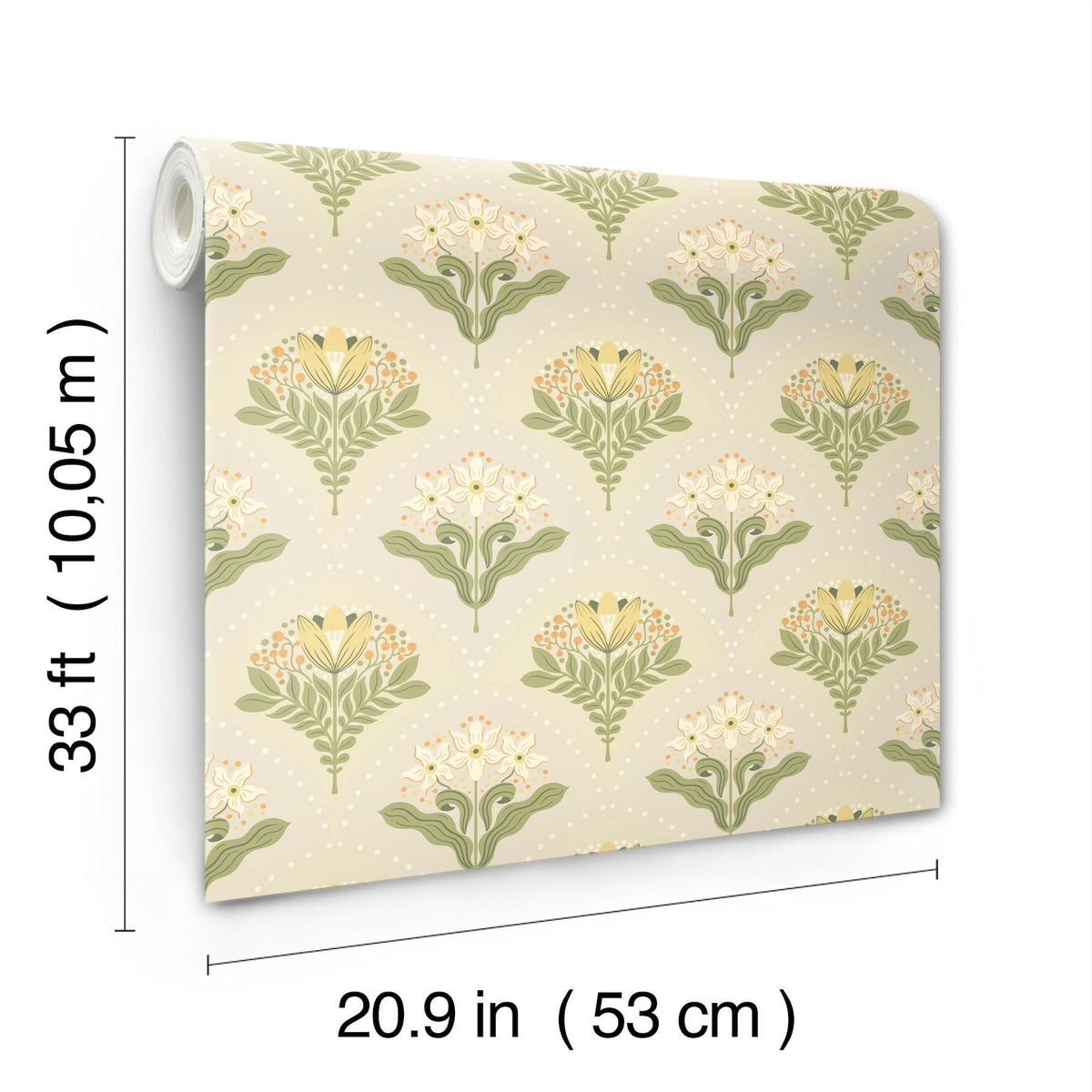 A-Street Prints Maj Light Grey Floral Damask Wallpaper