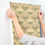 A-Street Prints Maj Light Brown Floral Damask Wallpaper