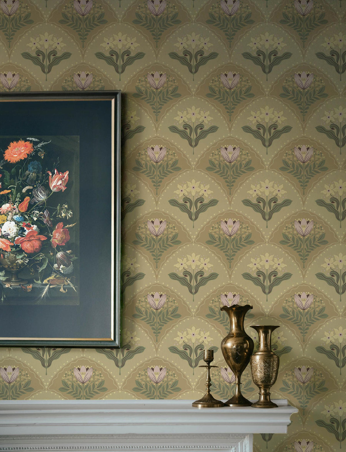 A-Street Prints Maj Light Brown Floral Damask Wallpaper