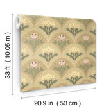 A-Street Prints Maj Light Brown Floral Damask Wallpaper