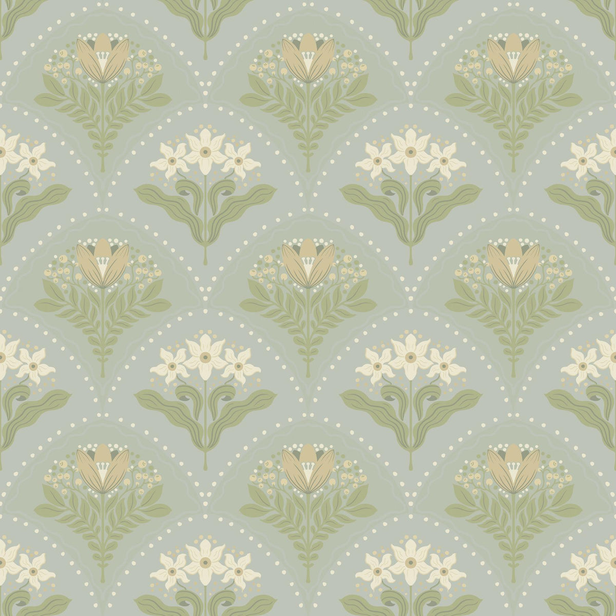 A-Street Prints Maj Sky Blue Floral Damask Wallpaper