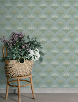 A-Street Prints Maj Sky Blue Floral Damask Wallpaper