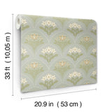 A-Street Prints Maj Sky Blue Floral Damask Wallpaper