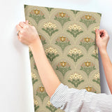 A-Street Prints Maj Taupe Floral Damask Wallpaper