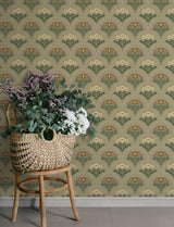 A-Street Prints Maj Taupe Floral Damask Wallpaper