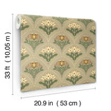 A-Street Prints Maj Taupe Floral Damask Wallpaper