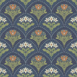A-Street Prints Maj Navy Floral Damask Wallpaper