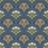 A-Street Prints Maj Navy Floral Damask Wallpaper