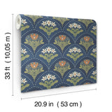 A-Street Prints Maj Navy Floral Damask Wallpaper