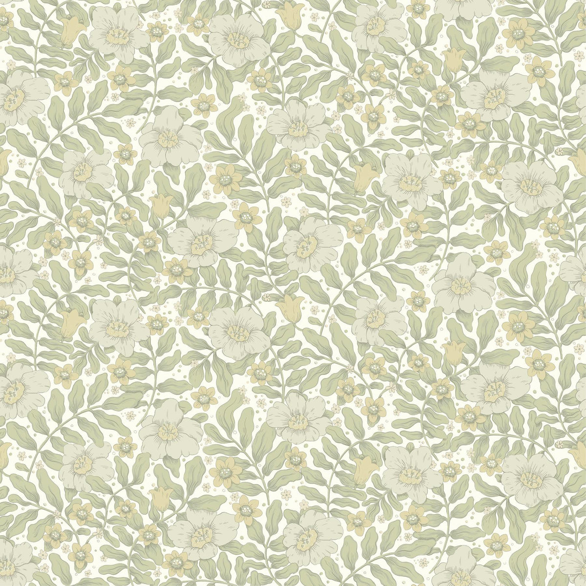 A-Street Prints Maggan Sage Floral Trail Wallpaper