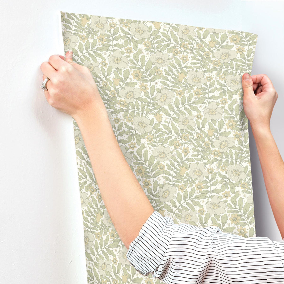 A-Street Prints Maggan Sage Floral Trail Wallpaper