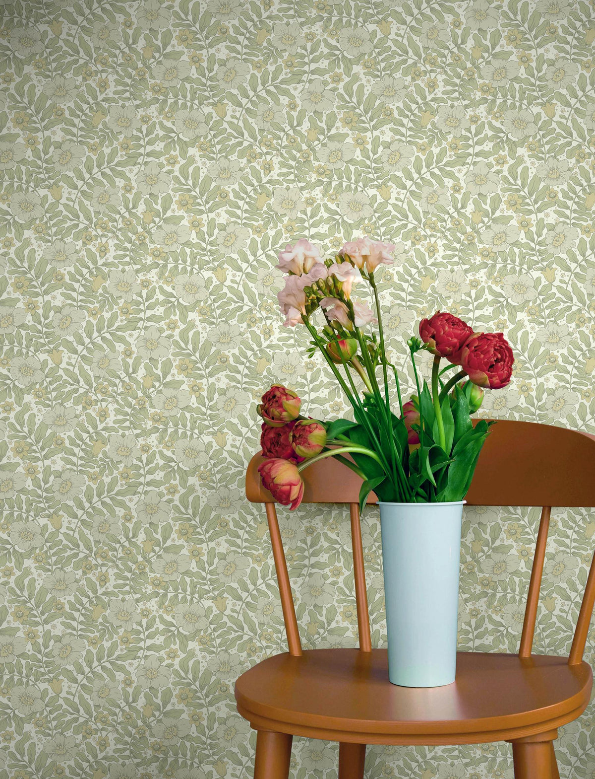 A-Street Prints Maggan Sage Floral Trail Wallpaper